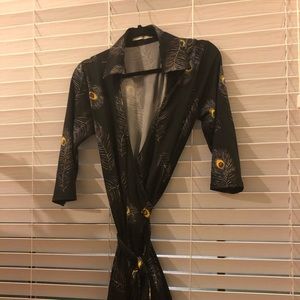 Tara Negoshian Black Wrap/Tie Dress